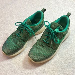 Nike green athletic shoes